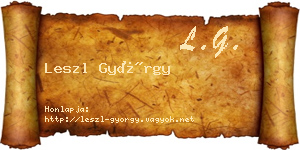 Leszl György névjegykártya